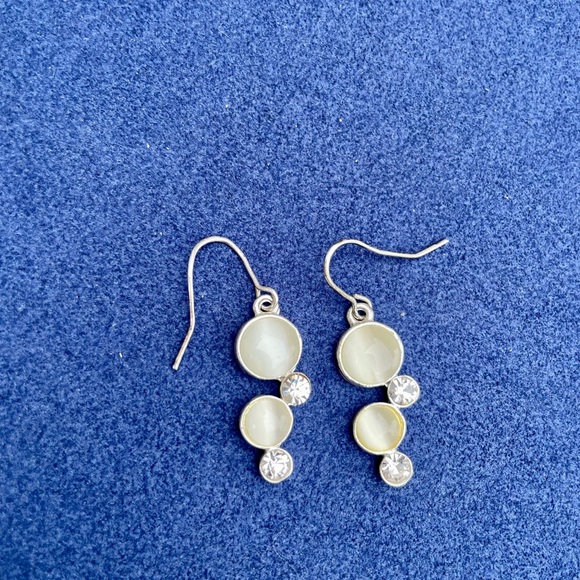 Moonstone & silver  bubble earrings - Picture 3 of 4
